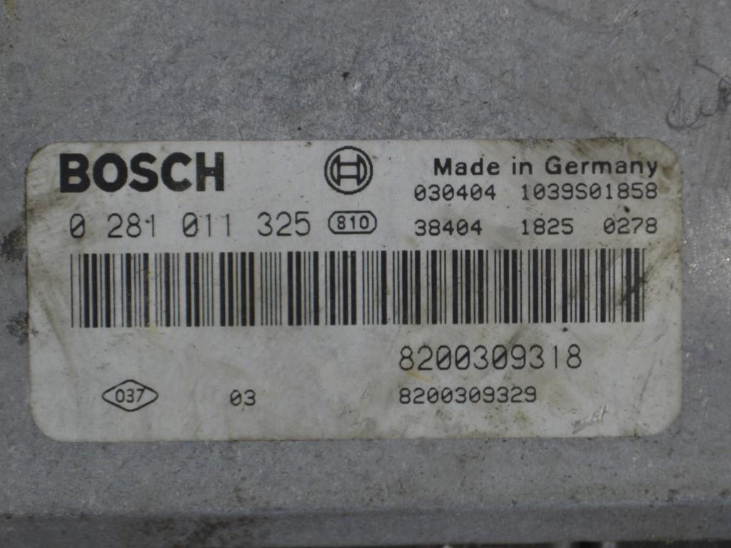 Блок управления двигателем Renault Laguna 2 (2001-2007) 8200309318, 8200309329, 0281011325