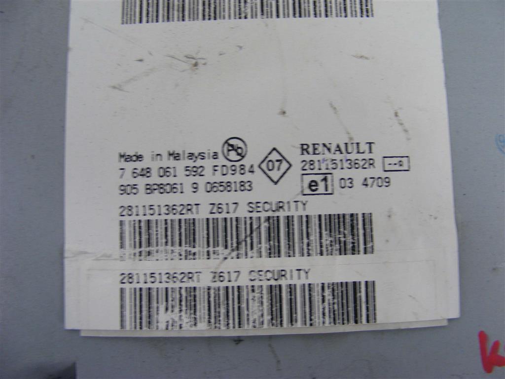 Магнитола Renault Kangoo 2 (2007-2019) 281151362R